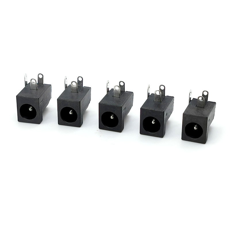 DC-005 5.5x2.1mm 12V 3A Plastic Male Plugs + Female Socket Panel Mount Jack DC Power Connector Electrical Supplies