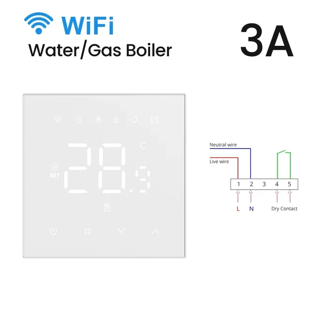 MIUCDA Tuya Wifi Thermostat intelligent chauffage électrique eau chaudière à gaz régulateur de température fonctionne avec Google Home Alexa Alice: GRIS