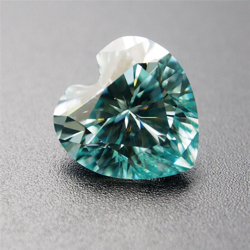 6*6mm 0.7 Carat Groene kleur Moissanite hart Brilliant cut Sic materiaal vergelijkbaar met diamant