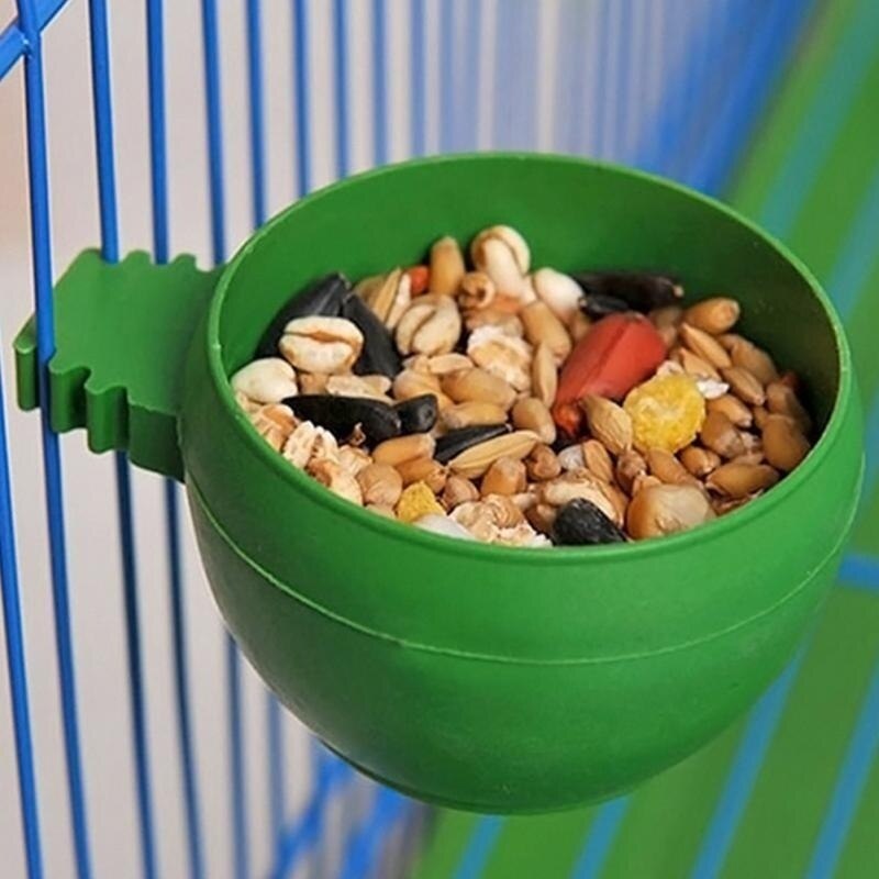 3 Stks/set Mini Vogel Papegaai Voedsel Water Kom Feeder Plastic Duiven Vogels Kooi Zand Cup Voeden Houder Vogel Feeder