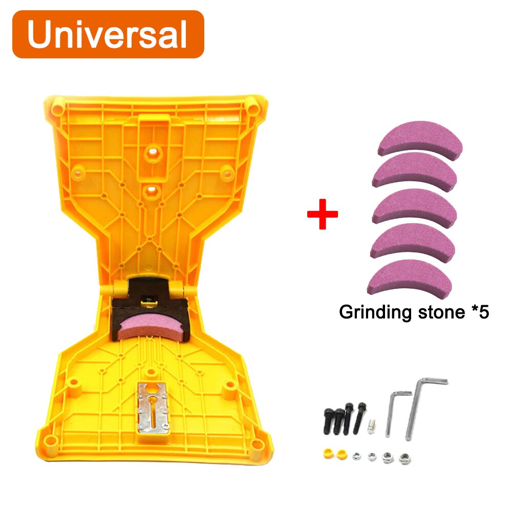 Chainsaw Teeth Sharpener Chainsaw Fast Grinding Chainsaw Chain Sharpener Portable Durable Easy Power Sharp Bar-Mount Whetstone: Upgrade Yellow Set