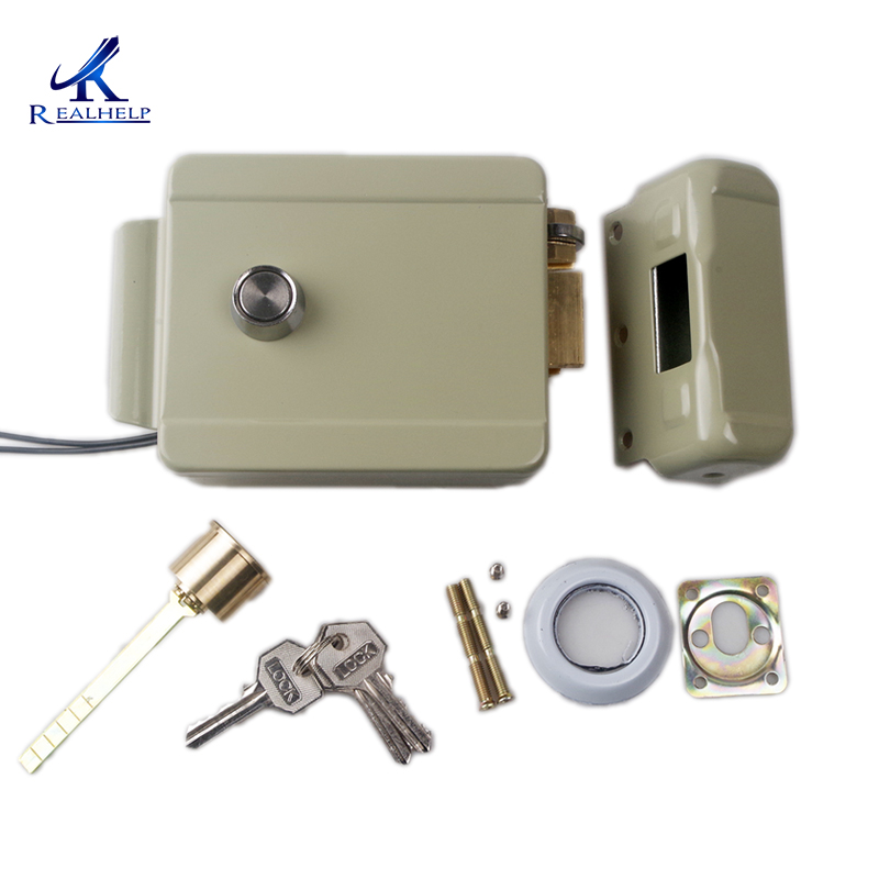 Anti-theft Electric Rim Lock For Metal Door Gate China Rim Lock Access Control System Electric Control Lock Video Door Phone