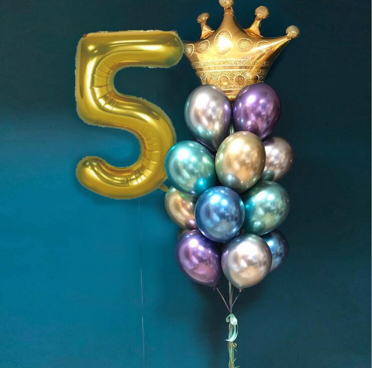 måke krone folie ballonger bursdag dekorasjoner voksen til 1st bursdagsfest ballong prins prinsesse baby tegneserie lue: 5
