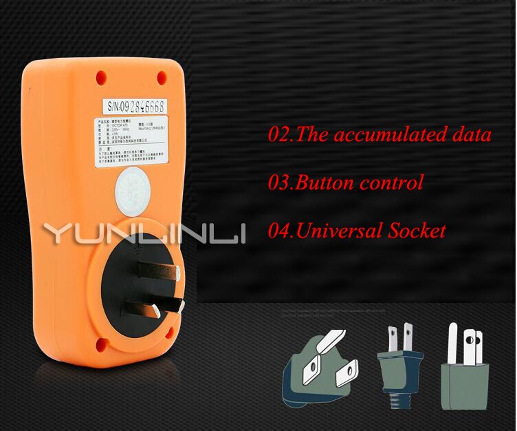 Power Meters 220v Digital Wattmet Universal Socket Energy Meter Watt Monitor Electricity Consumption Measuring Socket Analyzer