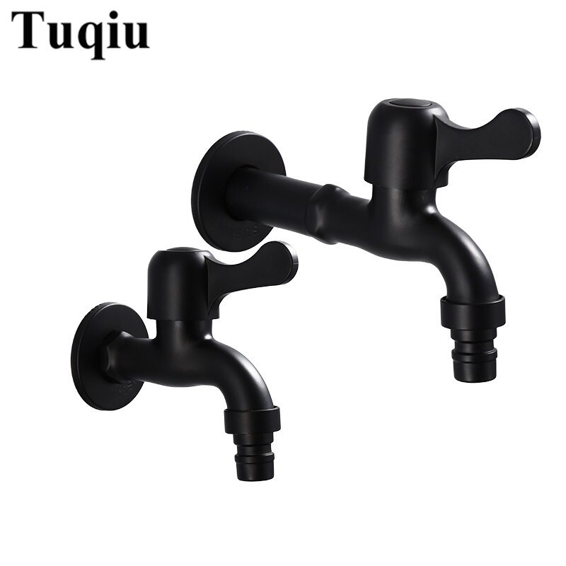Washing Machine Faucet Mop Black Bathroom Faucet Stainless Steel Tap Outdoor Garden Tap Decorative Kitchen Tap WC Bibcock