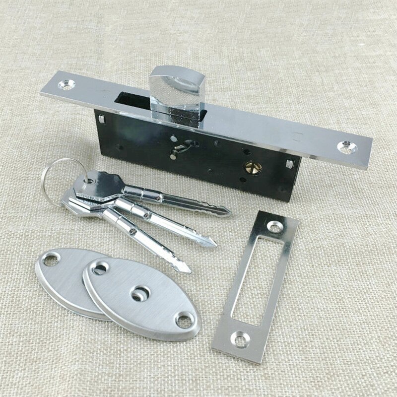 Aluminium schuifdeur haakslot, onzichtbaar slot, houten deur, fotolijst glazen deur, kruissleutel, duurzaam