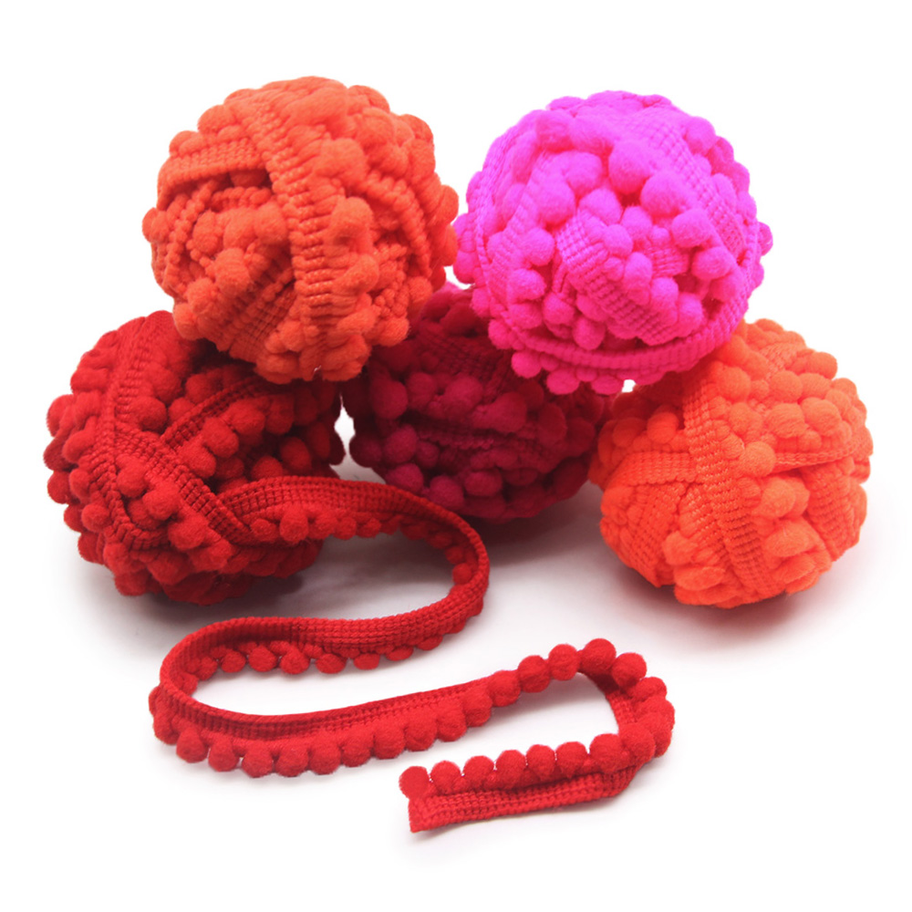2 meter pompomkant boll pompom frans band sömnad spets virat tyg handgjorda hantverkstillbehör gör-det-själv