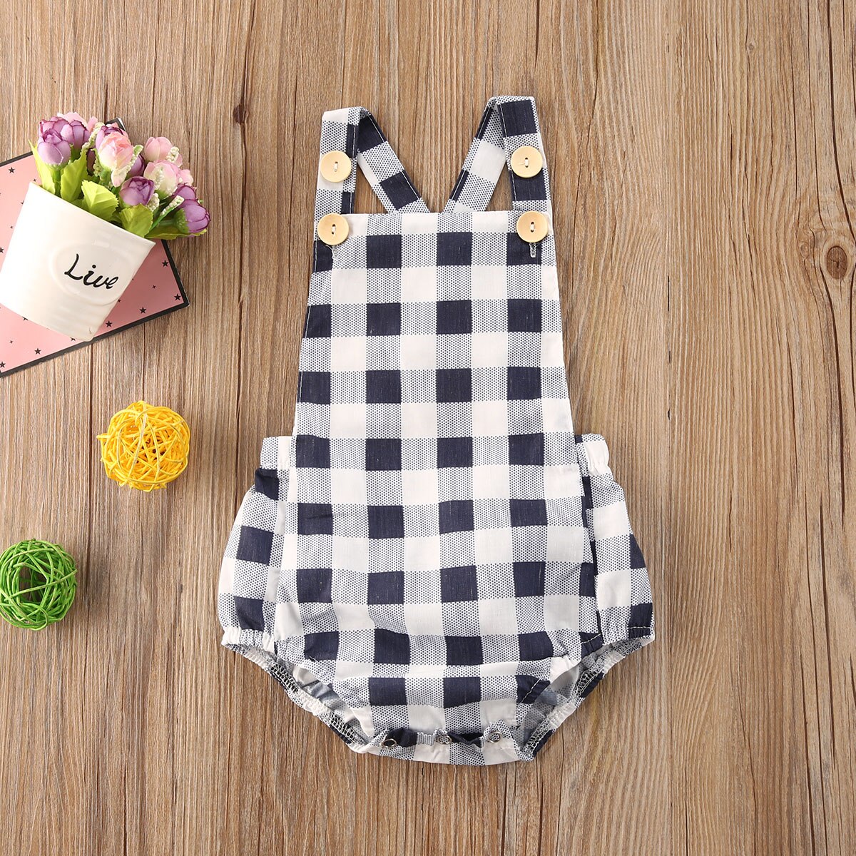 0-24M Baby Baby Meisjes Jongens Bodysuits Plaid Print Mouwloze Zomer Causale Jumpsuits 4 Stijl