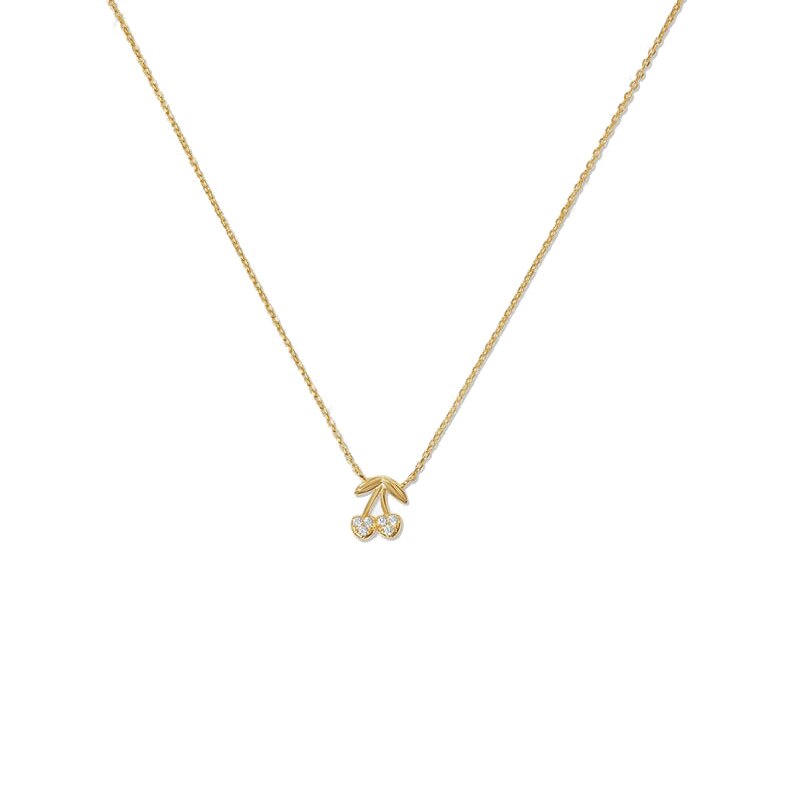 Ourex Mode Punk Stijl Goud Kleur Metal Cherry Hangende Ketting Leuke Ketting Voor Vrouwen Bruiloft Sieraden: gold