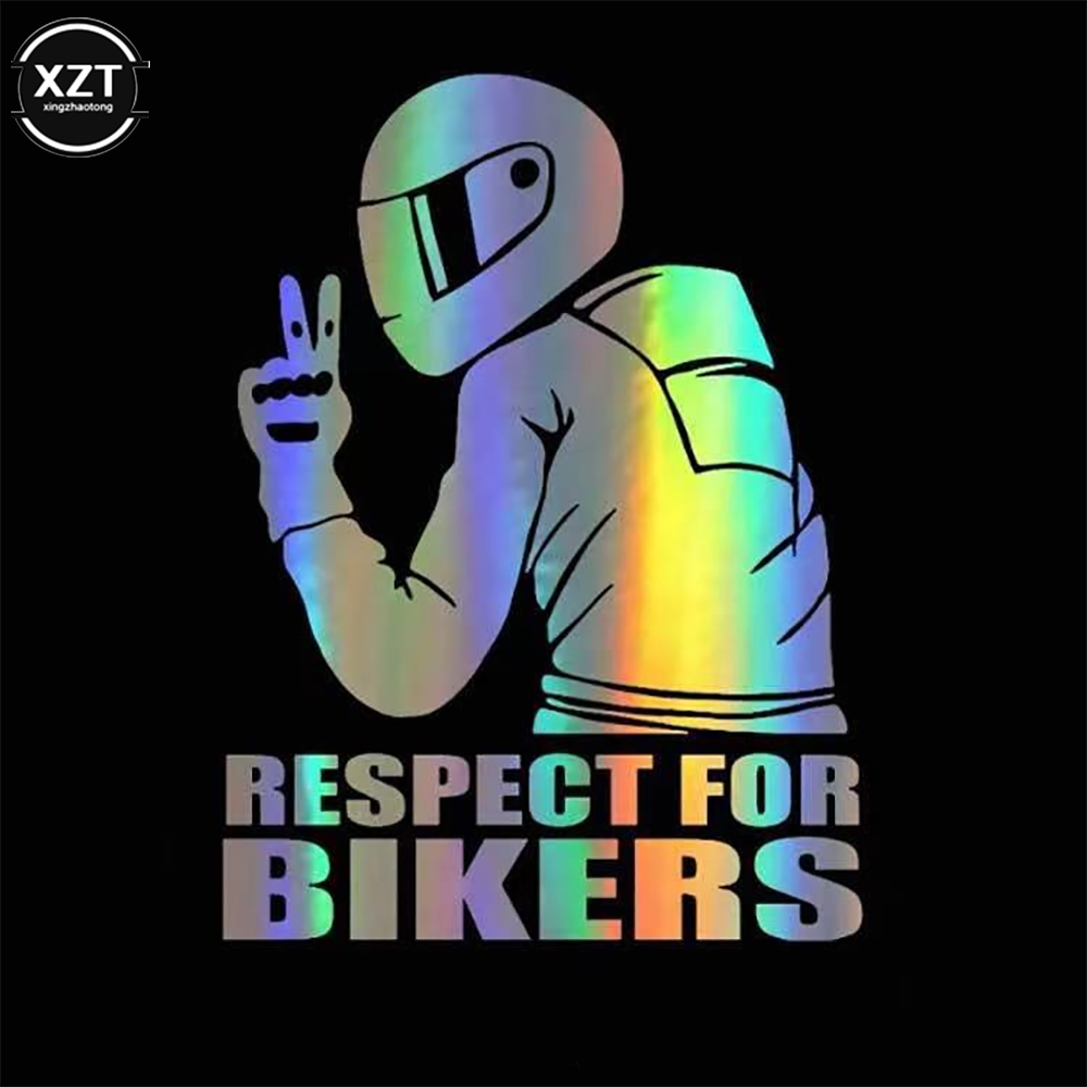 1 Stück respektieren FÜR BIKERS Auto Motorrad Auto Aufkleber Abnehmbare Aufkleber3D reflektierende Aufkleber Aufkleber