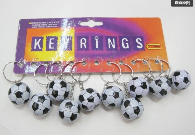 20pcs Soccer bag Pendant plastic soccer ball keychain small Ornaments key chain sports advertisement souvenirs key ring