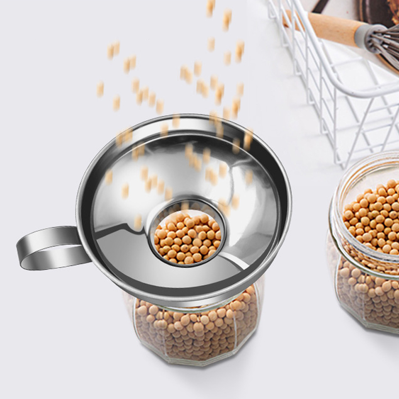 Altamente Popular, embudo para conservas de boca ancha de acero inoxidable de 2 tamaños, aderezo para ensaladas, embudo líquido, filtro de tolva, herramientas de cocina, Gadgets