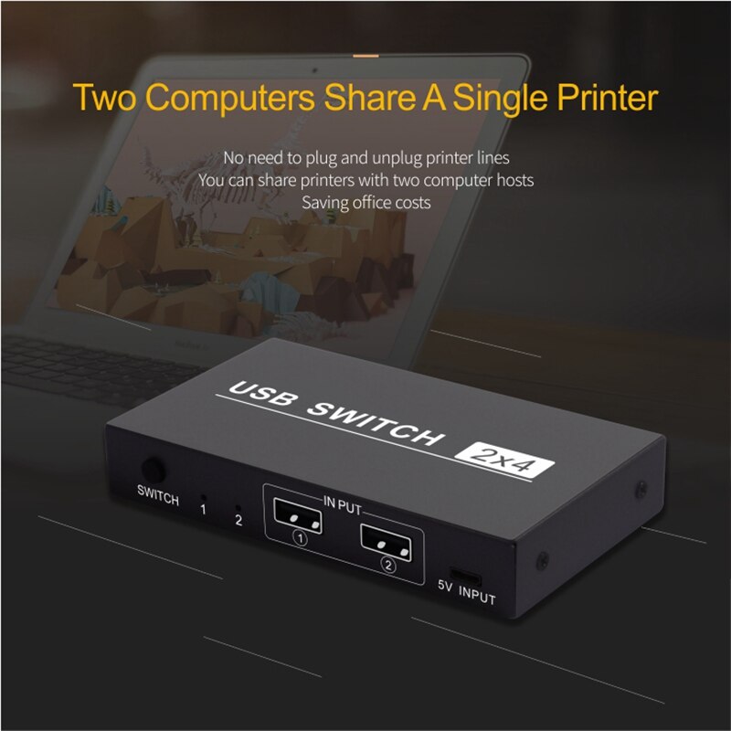 Usb 2.0 Sharing Switch Selector 4 Port 2 Computer Peripherie Switcher Adapter Hub Für Pc, Drucker, Scanner, maus, Tastatur