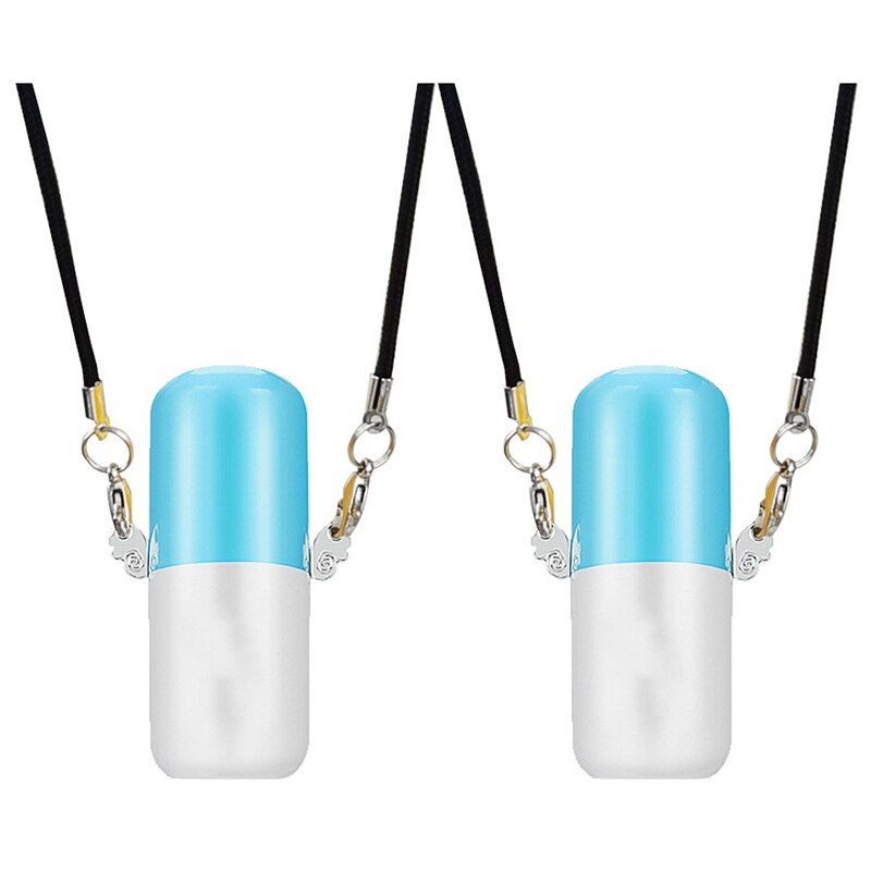 2 Pcs Fashionable Personal Wearable Hanging Neck Air Purifier, Mini Portable Negative Ion Air Purifier