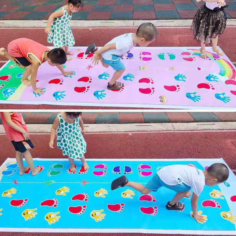 Hand and Feet Game Kids Jumping Carpet Mat Children Jump Lattice Pad Family Kindergarten Indoor Outdoor Team Toys