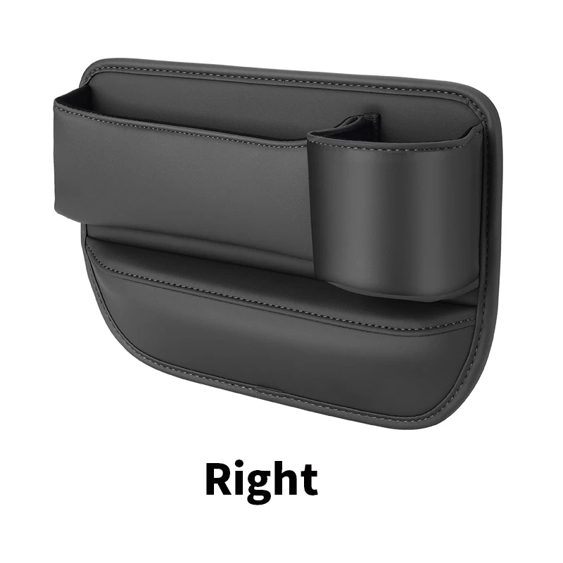 Caja de almacenamiento organizadora para espacio de asiento de coche, cartera multifunción de bolsillo, llaves, tarjetero, soporte para teléfono, caja de almacenamiento portavasos automático, 1 Uds.: Negro