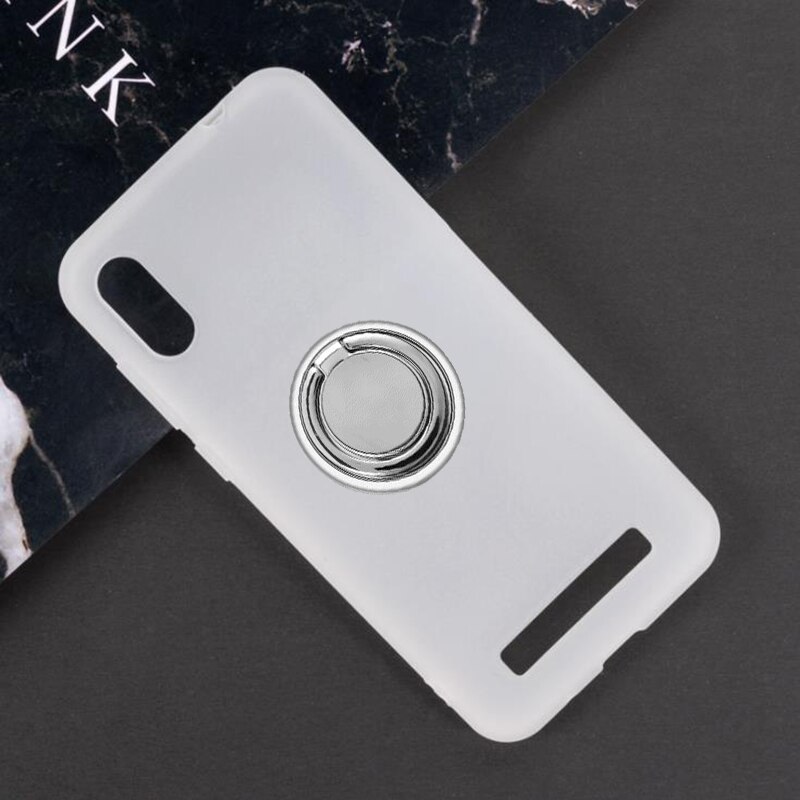 Pour Doogee X90 Y8c Arrière Porte-Anneau Support Coque De Téléphone Smartphone TPU Housse EN Silicone Souple: Doogee Y8c / Ring Case White