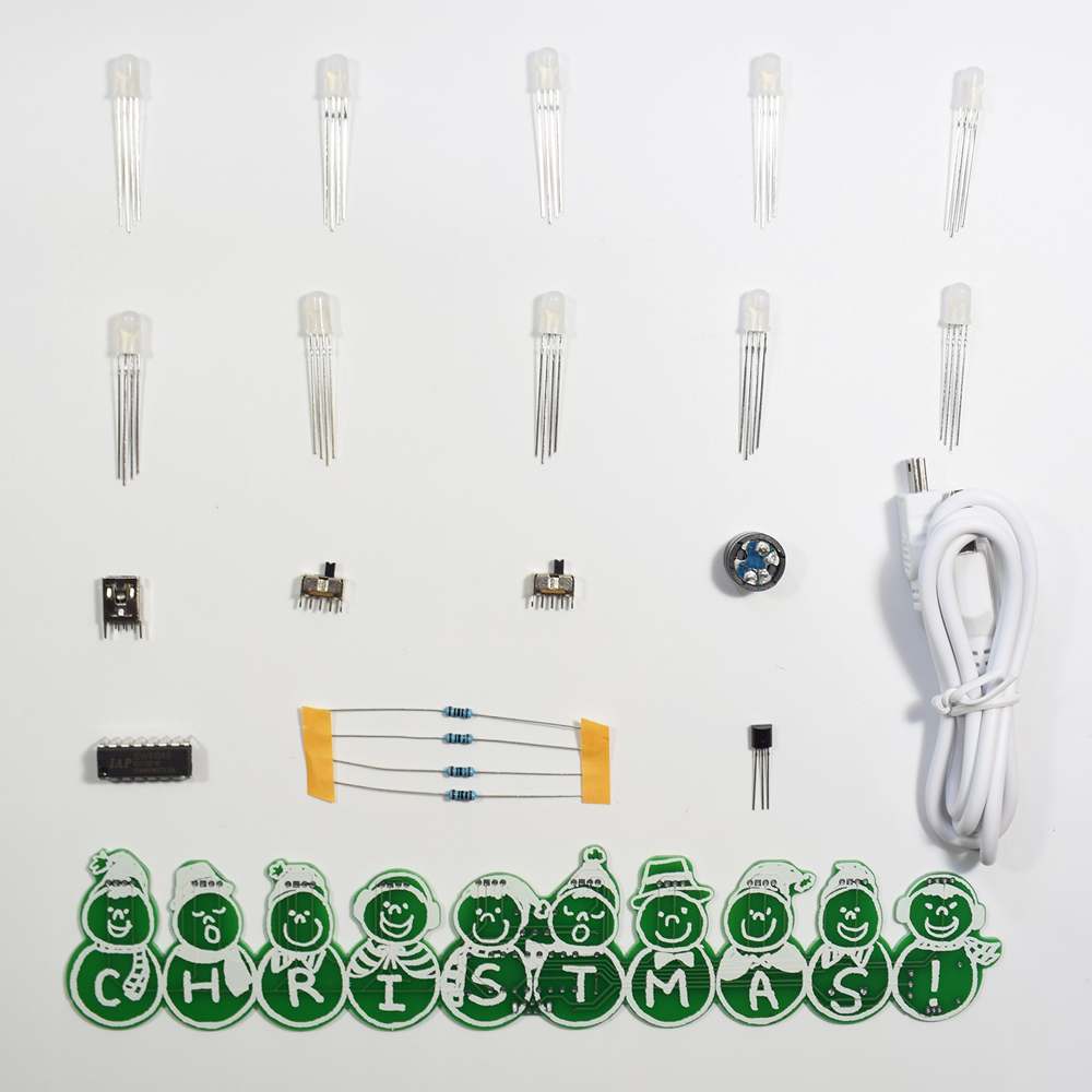 DIY Christmas 10 Snowmans Music Box LED 14 Christmas Songs Full Color Making Kit Birthday Friend Kid Girlfriend