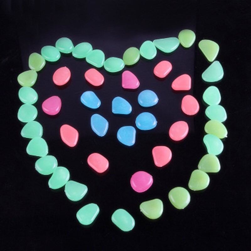 100 Stks/partij Tuin Steen Glow In The Dark Lichtgevende Pebbles Rocks Voor Loopbruggen Aquarium Decoraties