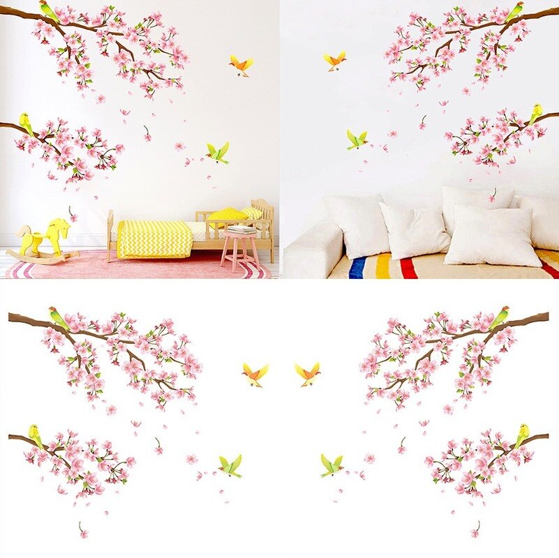 Wall Stickers Cherry Blossom Wall Decal Tree Branch Wall Decals Bedroom Living Room Television Wall Home Decoration