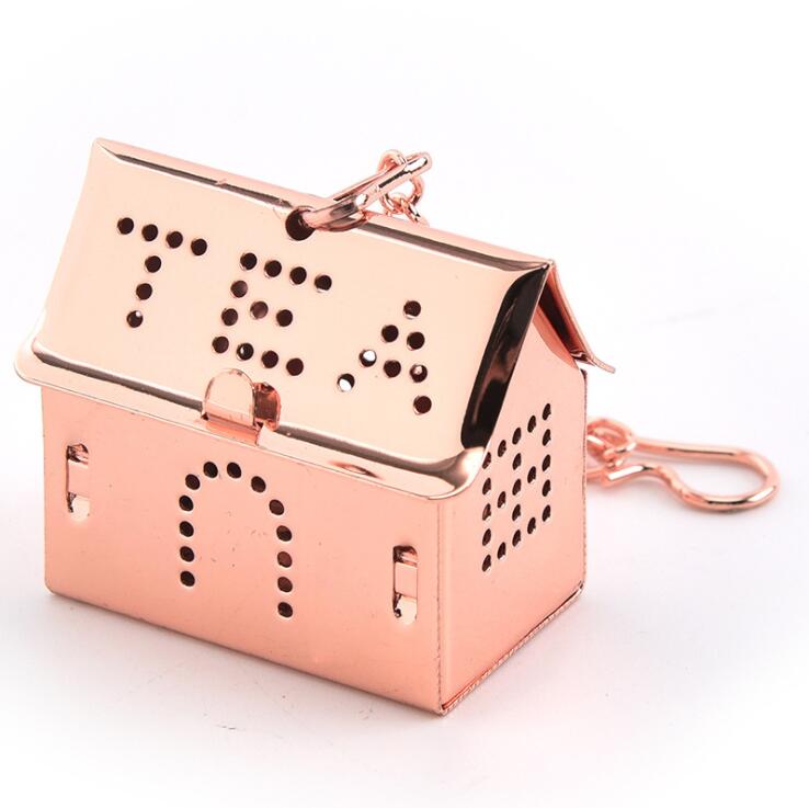 Stainless Steel Tea Infuser Shaped Tea Infuser Kitchen Tea Set Accessories Tea Ball Spice Flower Tea Strainer Herbal Strainer: Rose Gold