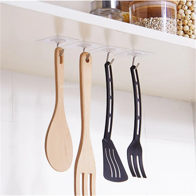 1-20 Stuks Badkamer Haak Transparante Muur Haken Hangers Zelfklevende Deur Muur Hangers Haken Voor Sleutel Tas Keuken bad Accessoires