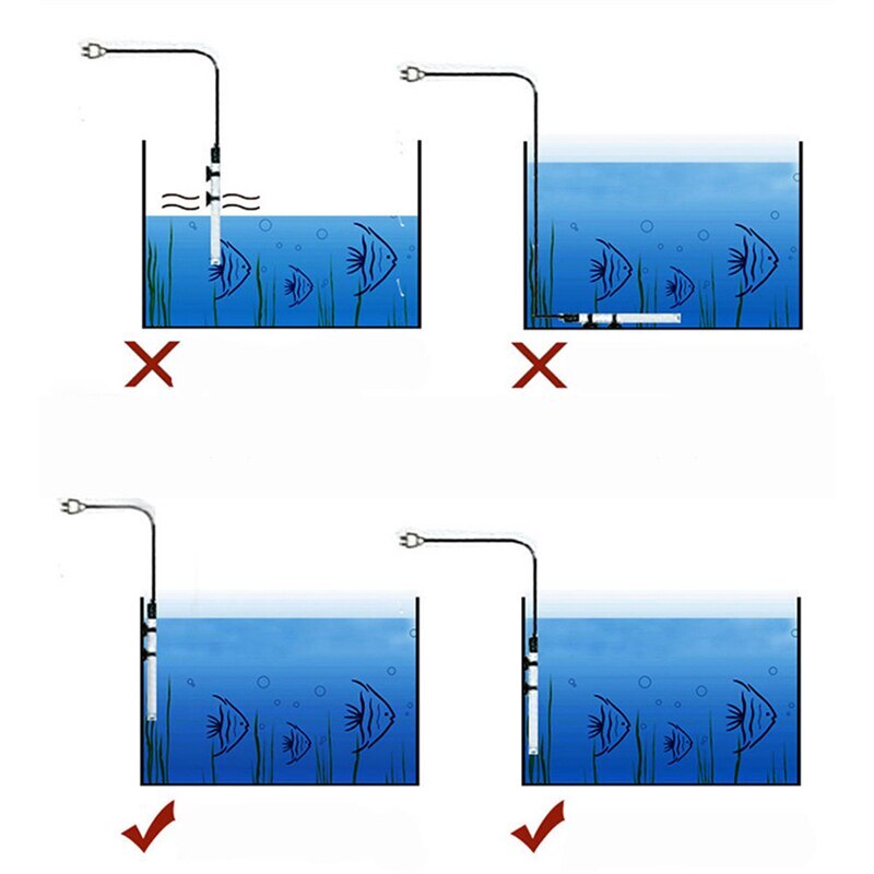 Chauffe-eau automatique avec résistance à haute température, pour aquarium, 25/50/100/200/300W, prise ue