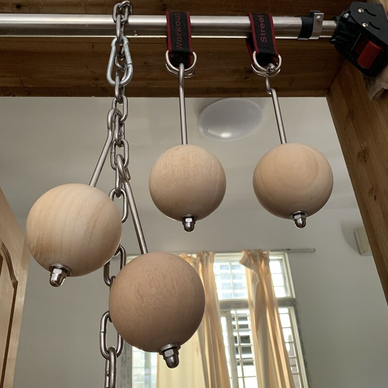 1 paio di sfere da arrampicata in legno 7/8/10CM tiro su formazione manopole arrampicata su roccia allenatore di mazze allenamento palla di cannone