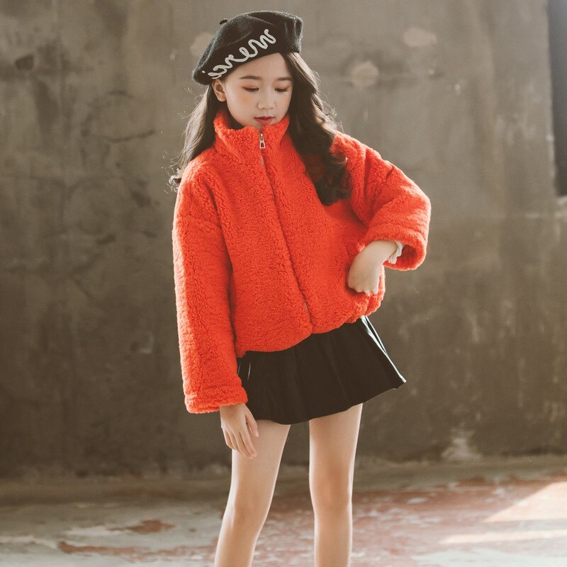 Veste d'hiver pour adolescentes, manteau en laine – Grandado