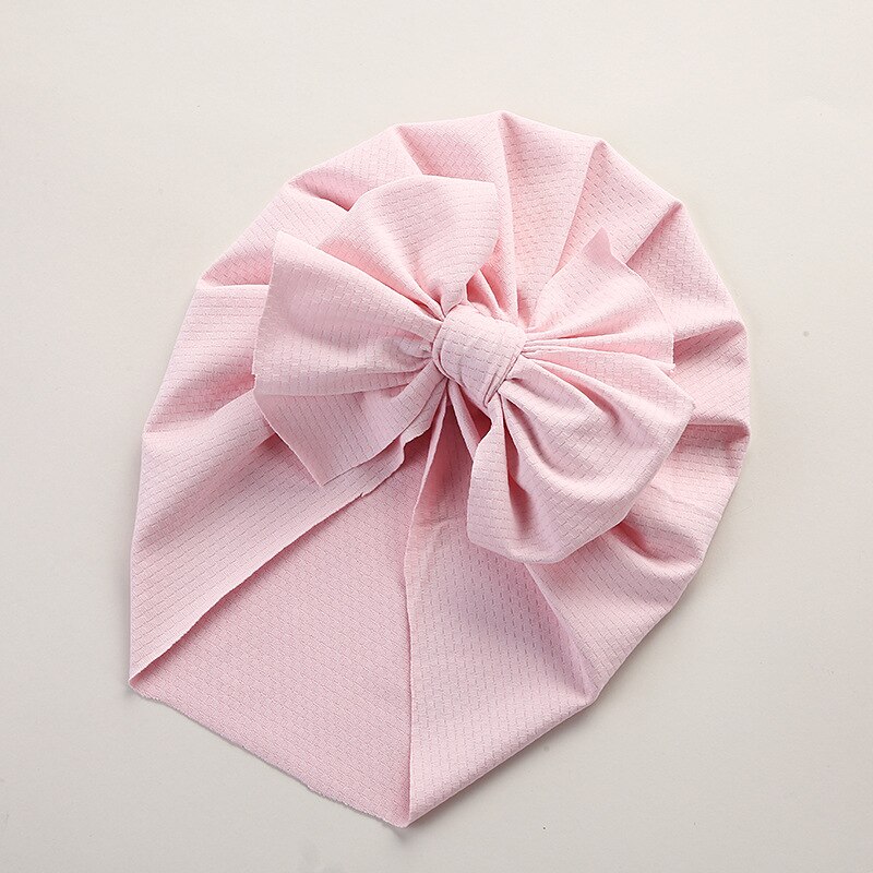 Turbante con lazo para bebé recién nacido, sombrero elástico suave para niña, banda para el pelo, accesorios para el cabello para niño pequeño: 5 Light Pink