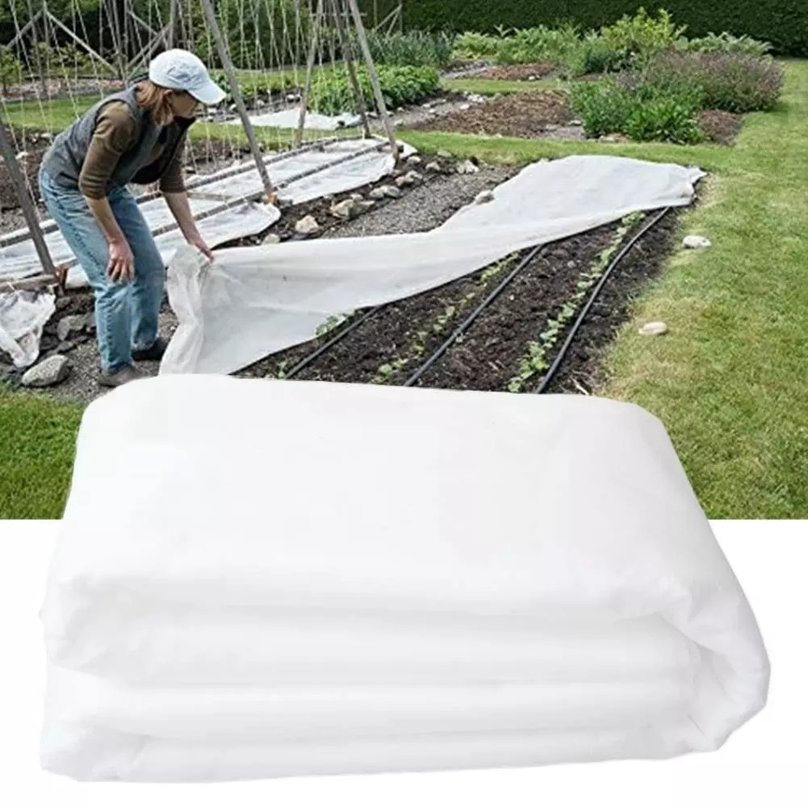 Cubierta de planta reutilizable para invierno, tela no tejida, protección contra heladas, jardín, árboles, flores, verduras, cubierta cálida