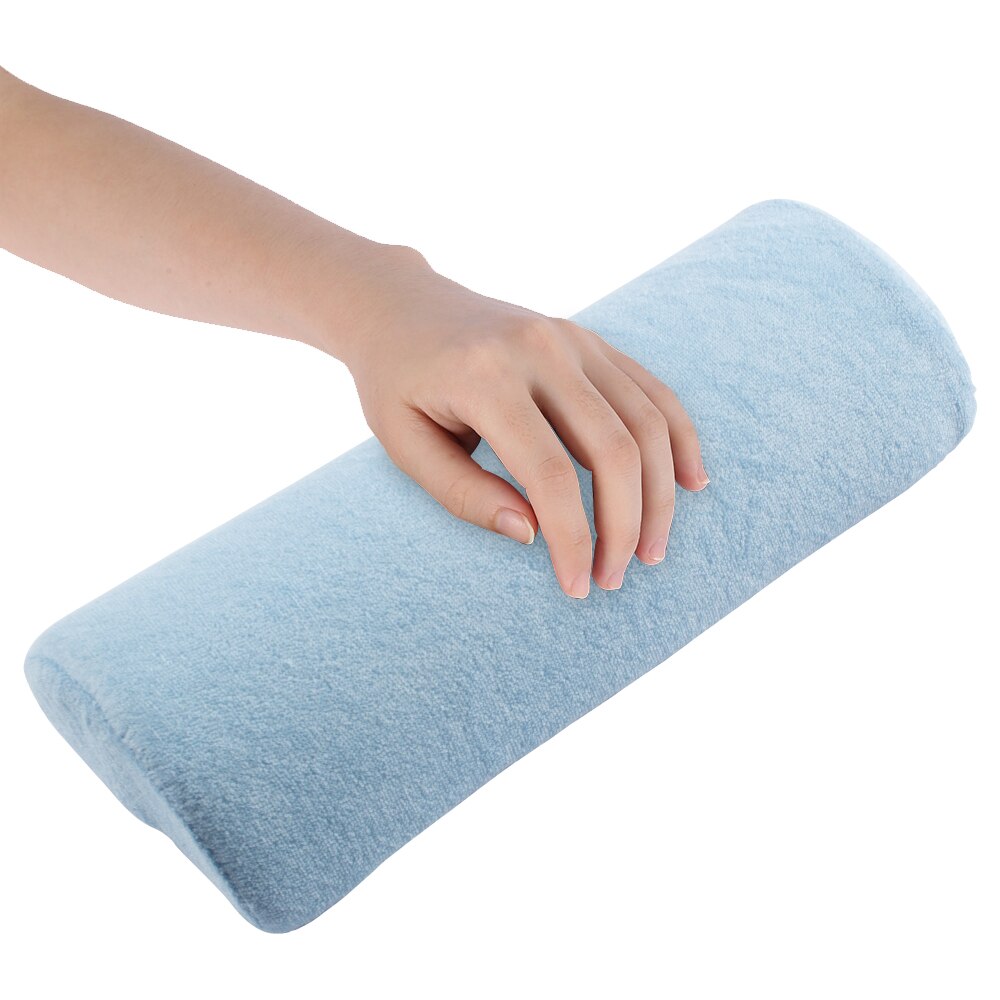 Almohada de esponja para manicura, cojín de soporte de manos, almohadilla de muñeca lavable extraíble, equipo de manicura práctico para arte de uñas: blue