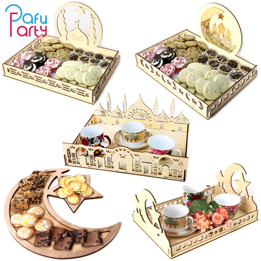 en bois Eid moubarak Ramadan décoration pour la nourriture Ramadan et Eid décor bricolage musulman Islam suspendus pendentifs Iftar déco