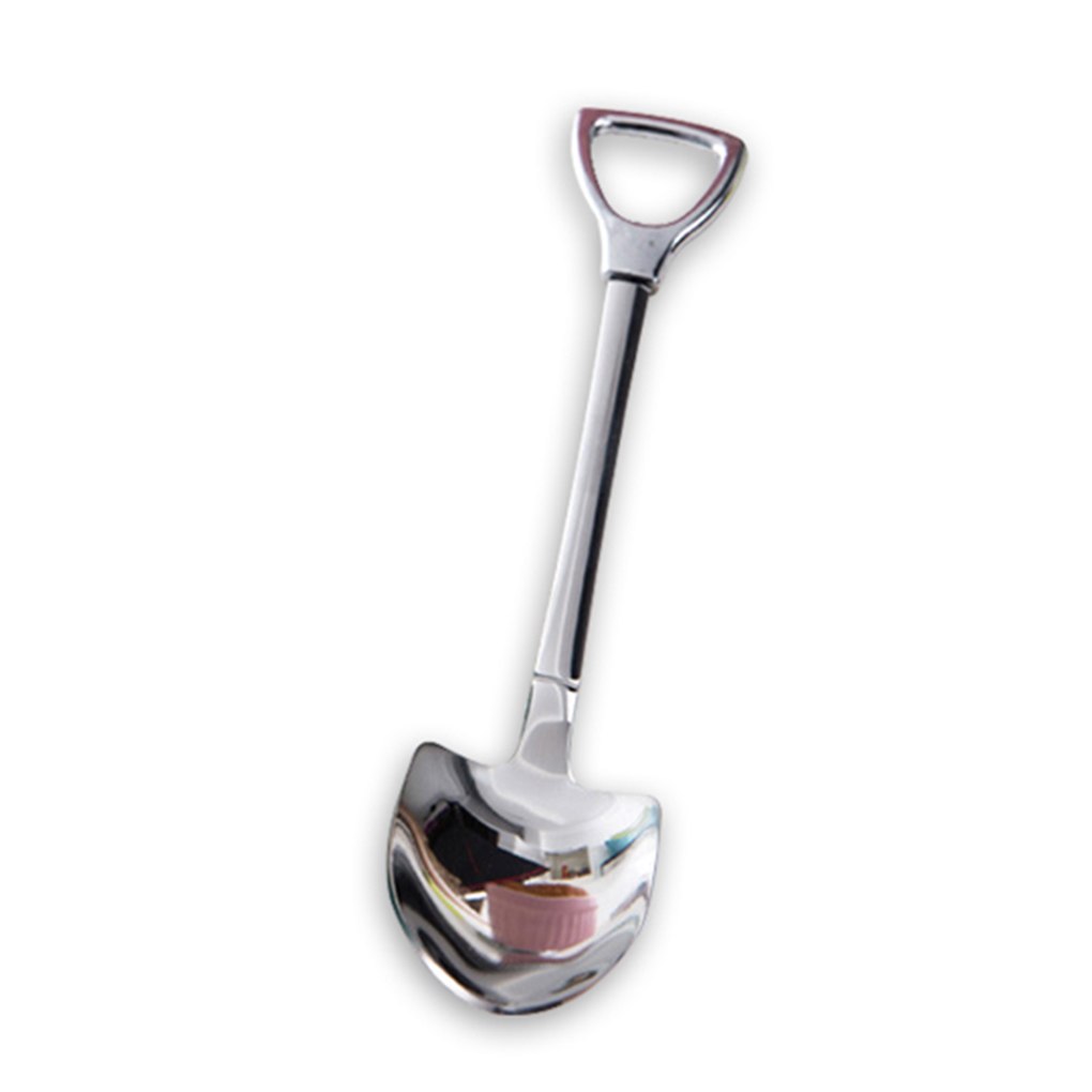 Stainless Steel Shovel Shape Spoon Tea Coffee Sugar Spoons Ice Cream Dessert Spoon: 3