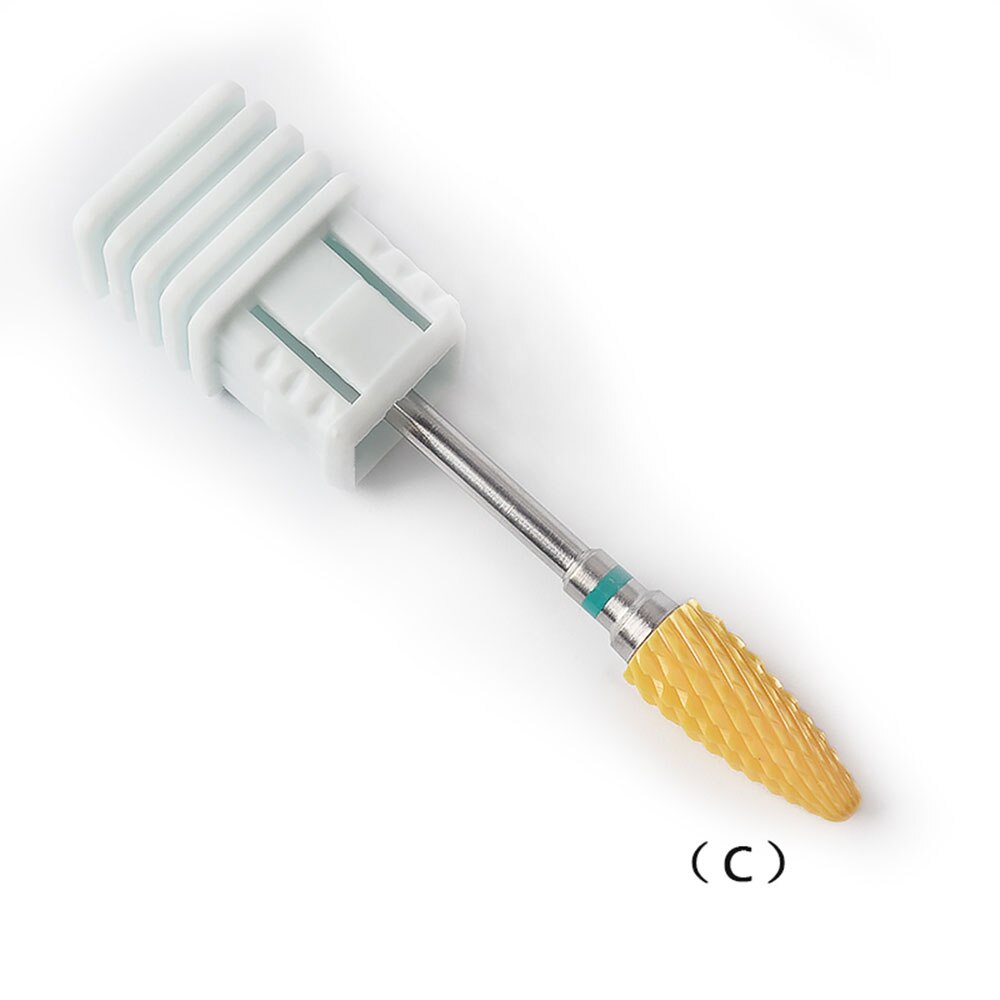 Keramische Nail Boor Accessoires Geel Keramiek Schuren Cap Voor Nails Art Brocas De Unha Manicure Manicure Gereedschap: gj0308-02