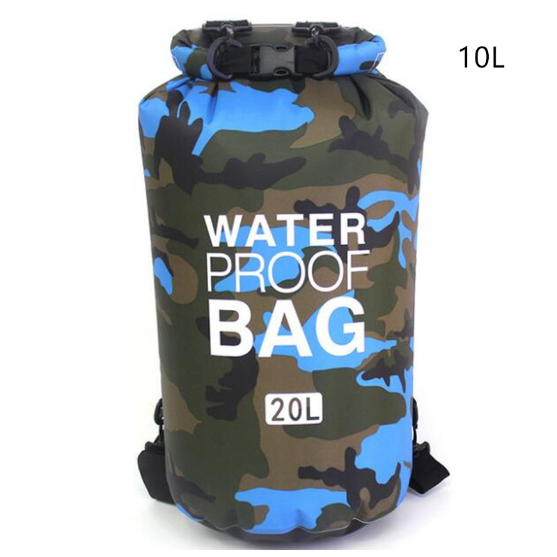 Waterproof Swimming Bag Storage Dry Sack Bag For Canoe Kayak Rafting Outdoor Sport Swimming Bags Travel Kit Backpack: light blue 10L