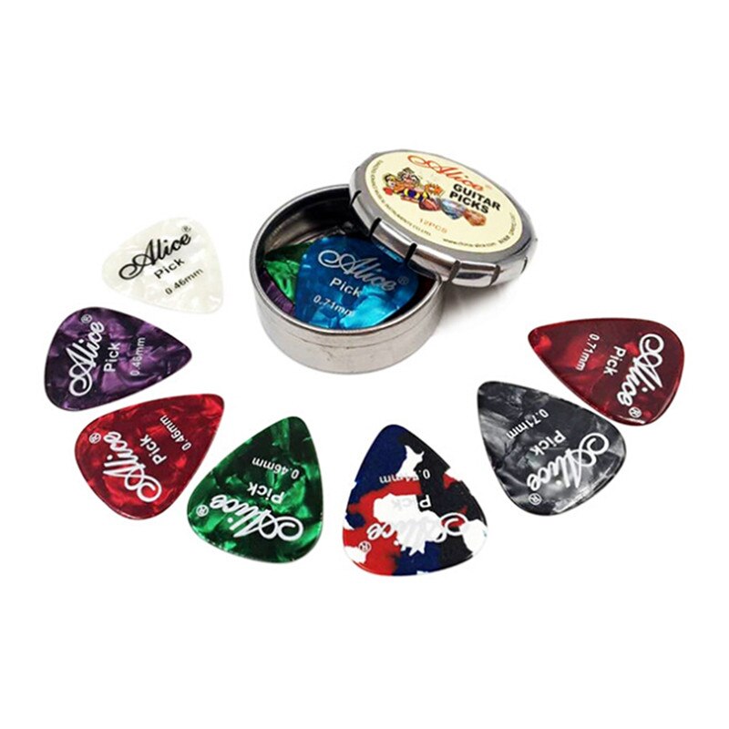 ! 12/20/24pcs Guitar Picks Set Acoustic Electric Guitar Picks Plectrums Round Metal Picks Box Case Pick Strings Accessories