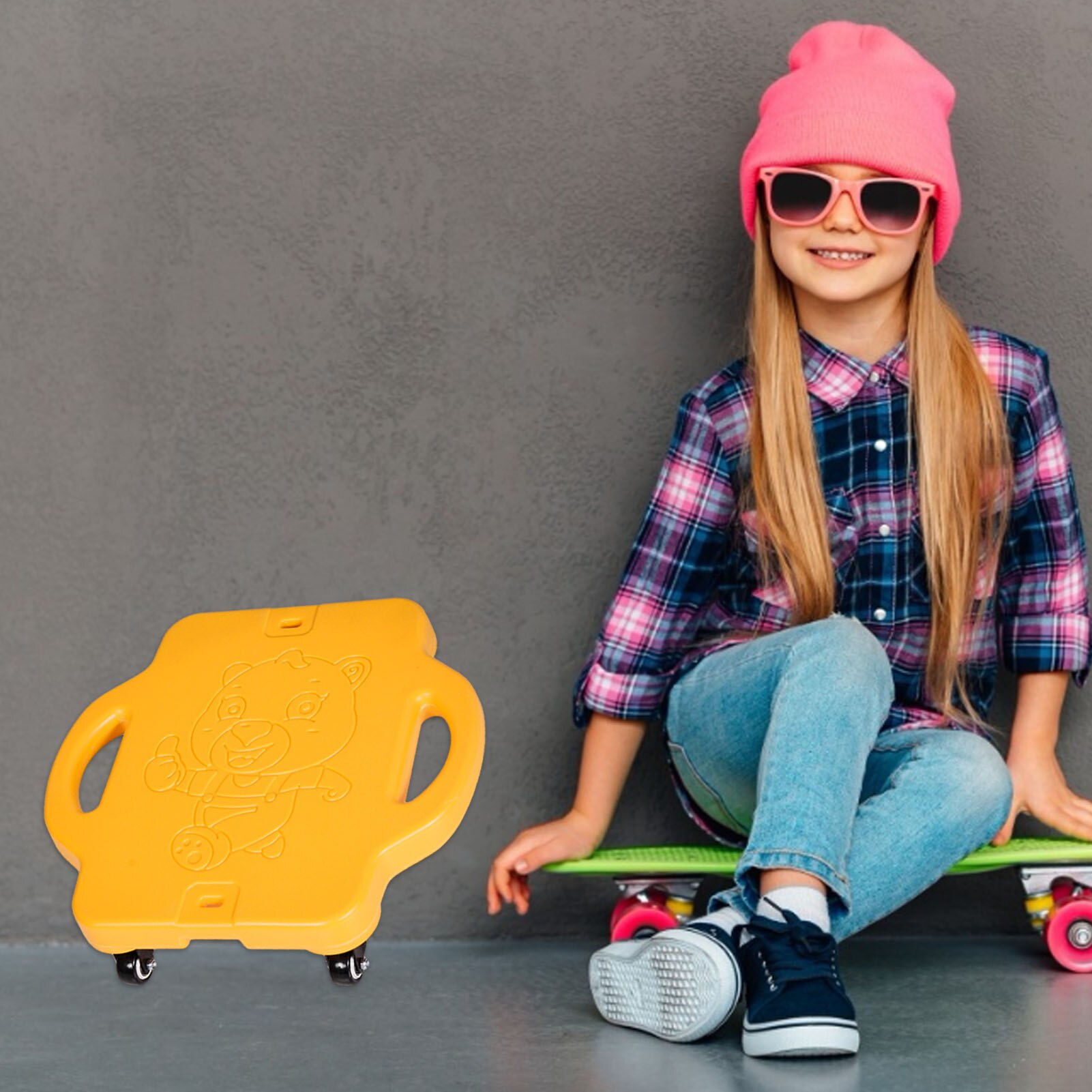 Kids Plastic Vier Wiel Scooter Board Met Handgrepen Scooter Board Met Wielen Balans Auto Scooter Outdoor Oefening