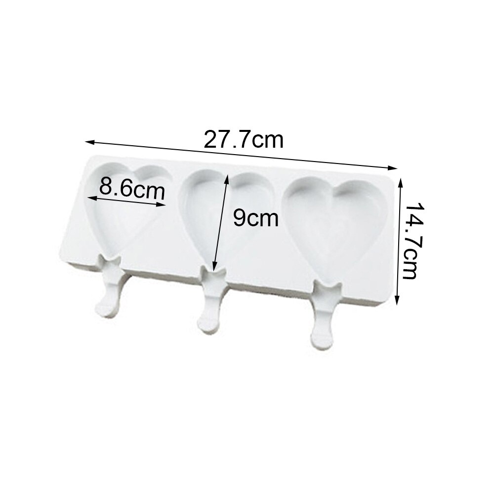 4- celle 2 størrelser silikone-is-form is-is-forme med 20 stk pinde gør-det-selv hjemmelavet dessert fryser frugtjuice is-pop maker: 27.7 x 14.7cm