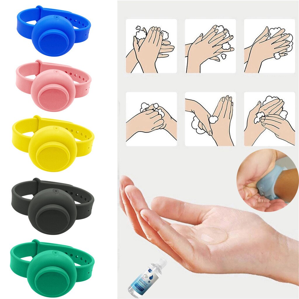 3PC Portable Hand Sanitizer Adult Kid Liquid Wristband Hand Dispenser Handwash Gel With Whole Sanitizing Clean Tools