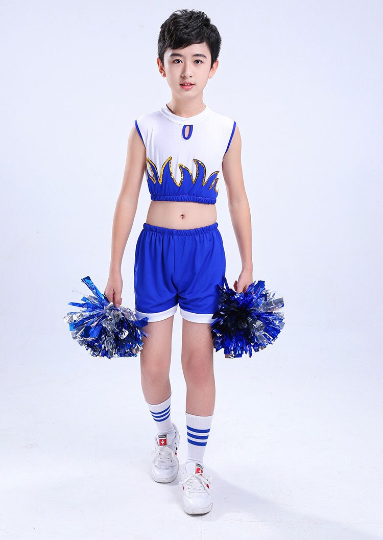 Garçon Cheerleaders Costume pour garçons école acclamer équipe uniformes enfants Performance compétition Costume ensembles filles Cheerleading costumes