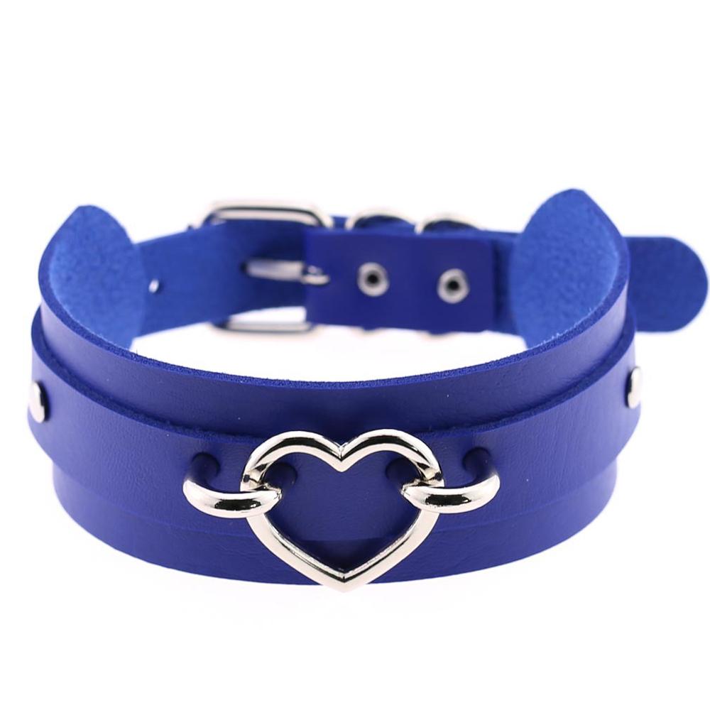 Gothic style heart choker cute collar goth jewelry harajuku accessories kawaii collar for women chocker halloween jewellery: dark blue