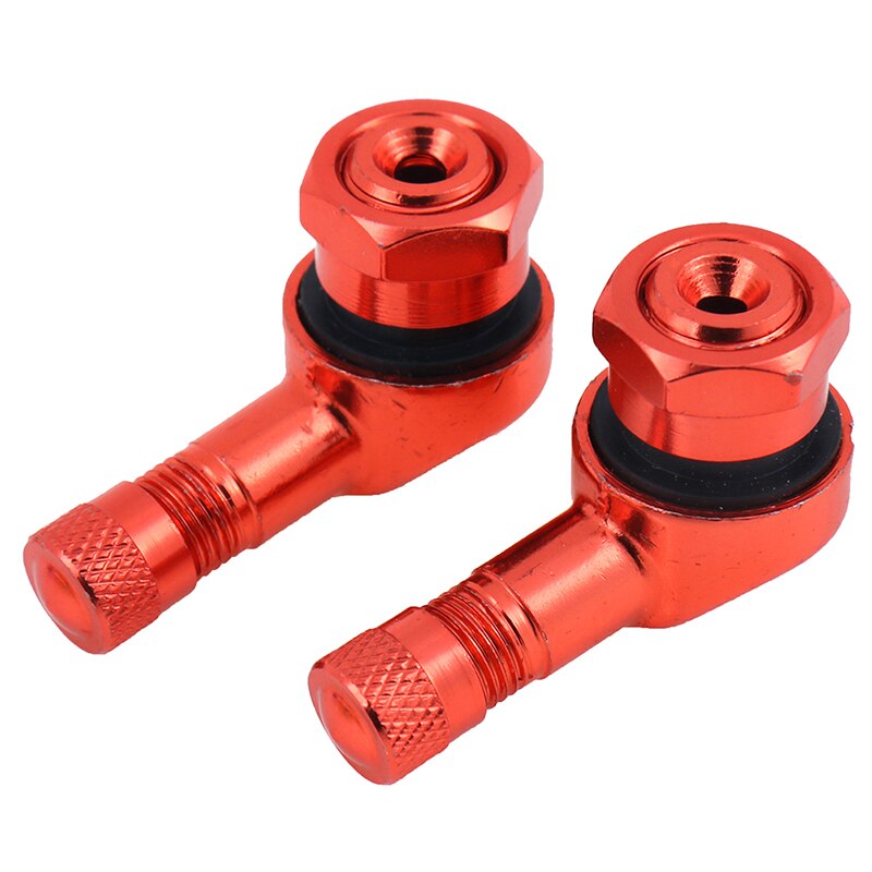 2pcs 90 Degree Angle CNC Aluminum Valve Stem Motorcycle Wheel Tire Tubeless Valve Stems for 10mm 11.3mm Rim Wheel Parts: Red