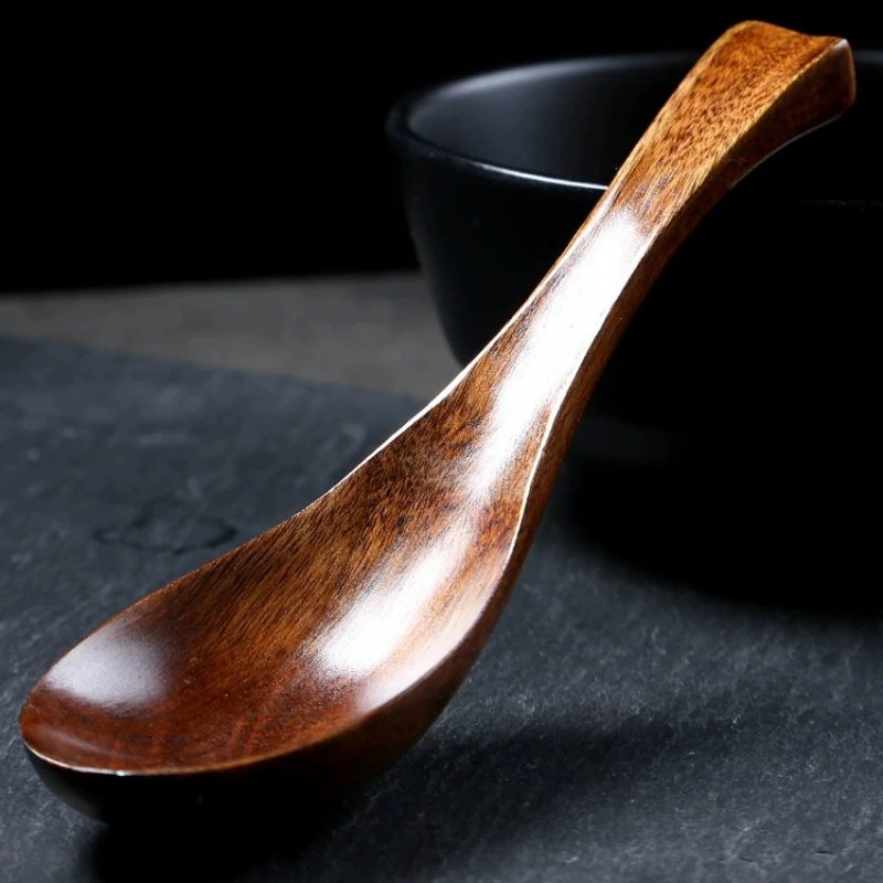Holzlöffel mit langem Griff, kurzer Griff, Suppenlöffel, koreanische Küche, Kochen, japanische Küchenutensilien, Ramen-Löffel