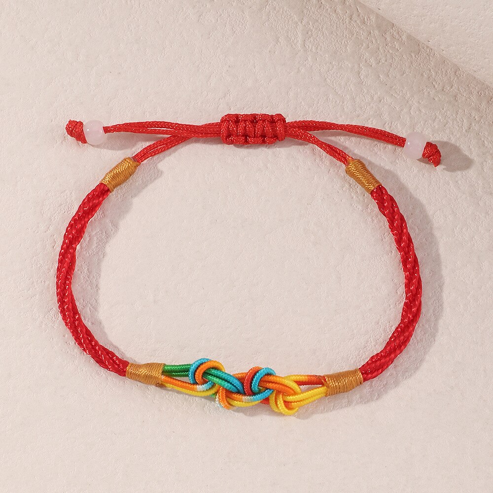 Einfache handgefertigt betroffen Seil Armbinde Jahrgang Frauen verrotten Einstellbar Armbinde Bunte Armbänder Armreifen Schmuck Für Mädchen: BZ1586hongse