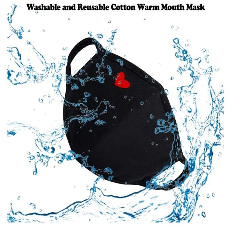 Washable Heart-shaped Printed Face Covers Dustproof Reuseable Mouth Cover Unisex Face Mouth Covers For Adult