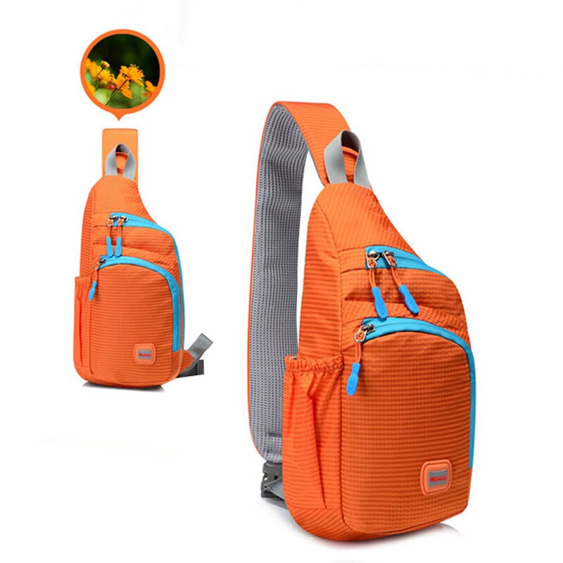 Unisex nylon heren dames waterdichte nylon schoudertas schoudertas reizen kamperen paardrijden: Oranje