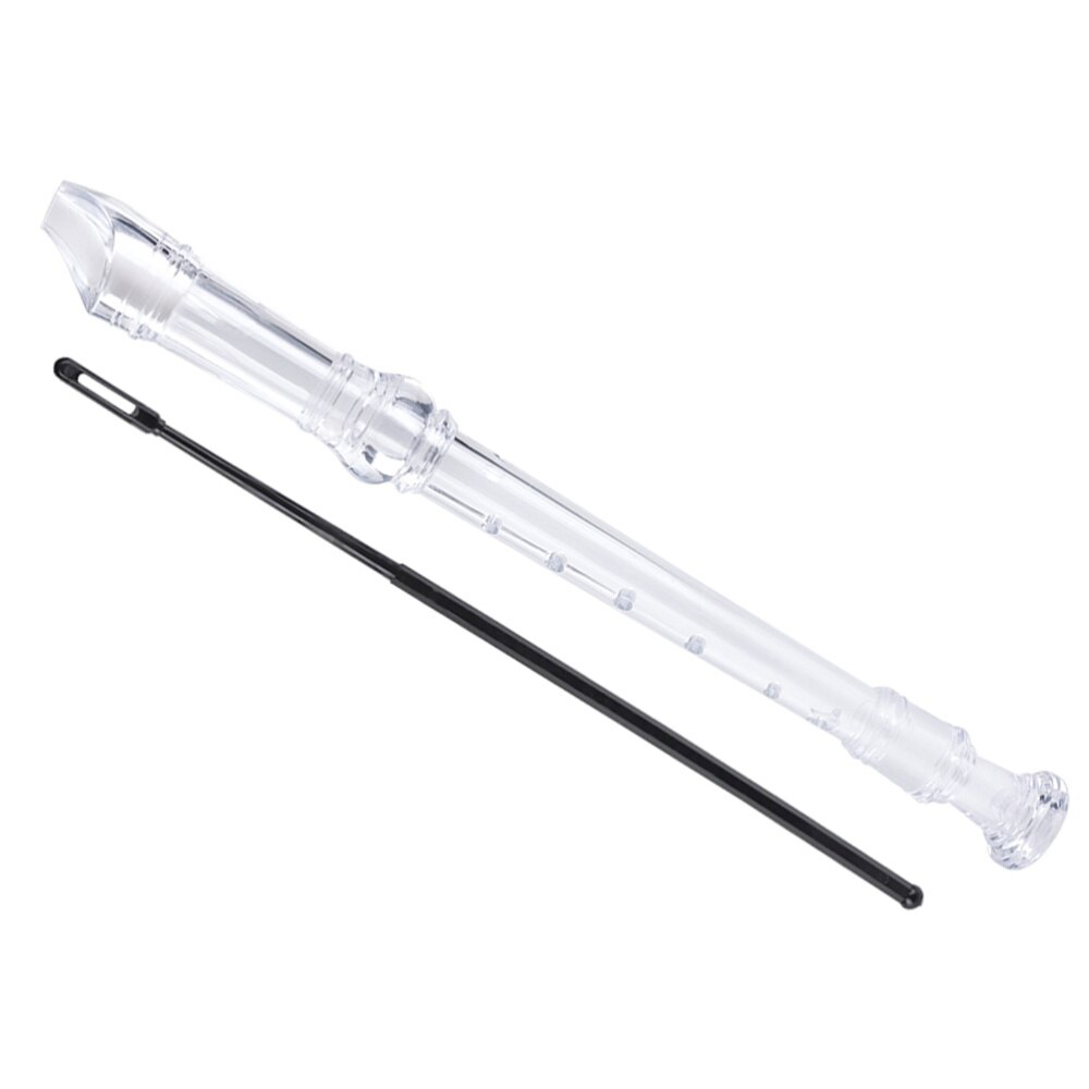 1 Set Plastic 8 Holes Fingering Recorder Kids Beginners Flute for Learning: Transparent