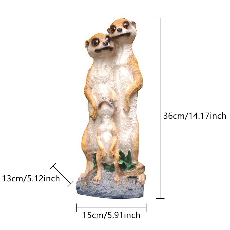 Outdoor Garden Resin Mongoose Crafts Statues Decoration Home Courtyard Balcony Cute Cat Animal Sculptures Decor Park Ornaments