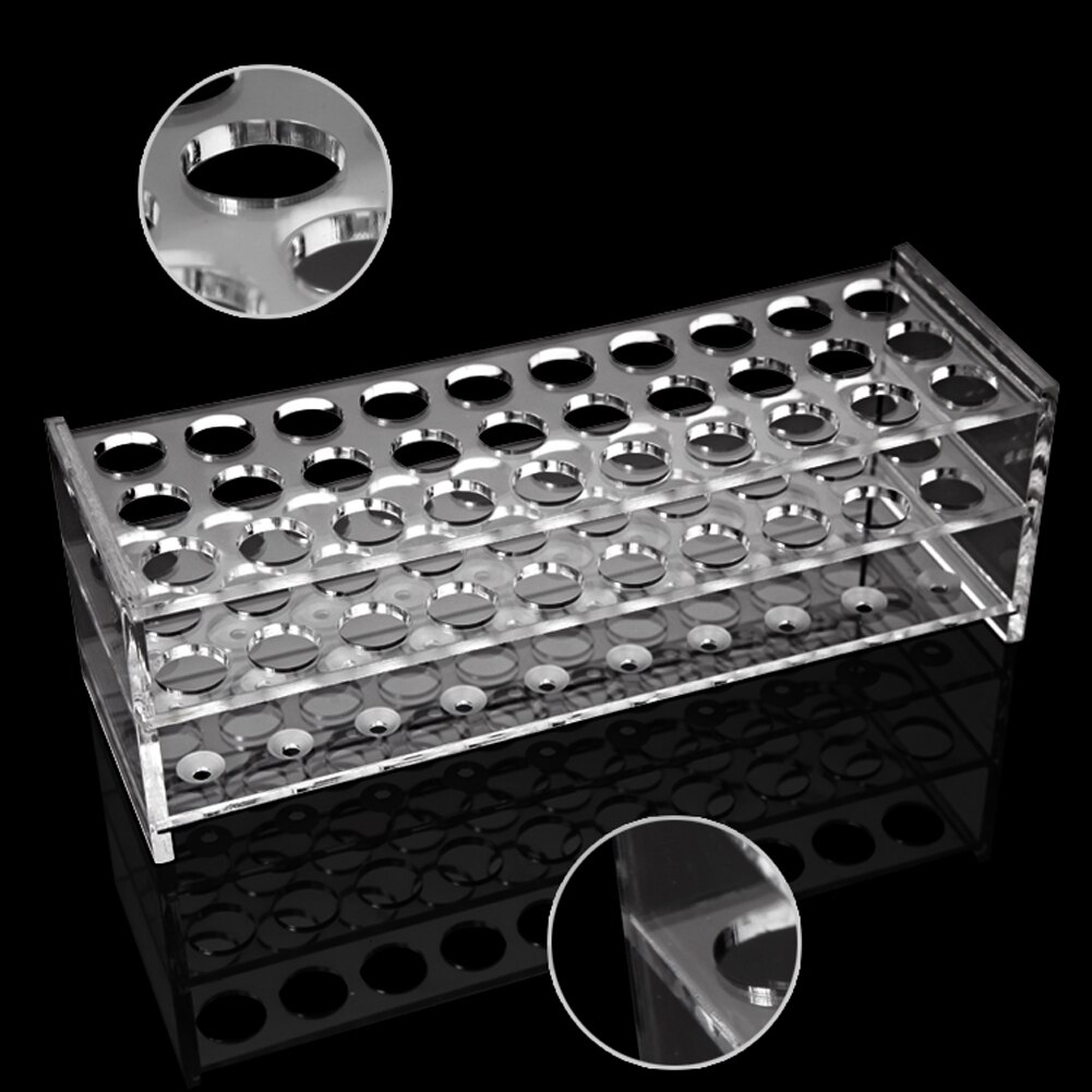 Plastic Test Tube Rack Holder, organic glass support Burette Stand Test tube Stand Diameter 15.5mm-21.5mm, 30/40/holes